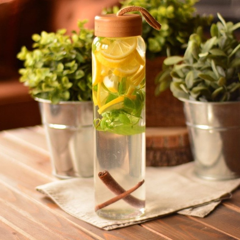 بطری آب شیشه ای 500 میلی لیتر بامبوم مدل دییم کد B0428